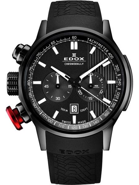 edox chronorally极速越野计时码表黑色pvd表壳款,建议售价ntd 54,300